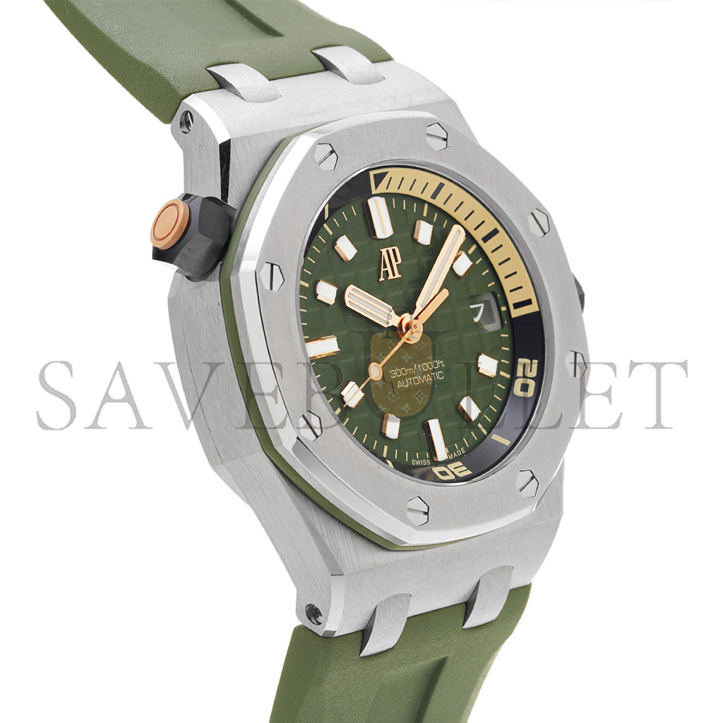 AUDEMARS PIGUET ROYAL OAK OFFSHORE 42 DIVER STAINLESS STEEL GREEN DIAL 42MM WATCH 15720ST.OO.A052CA.01